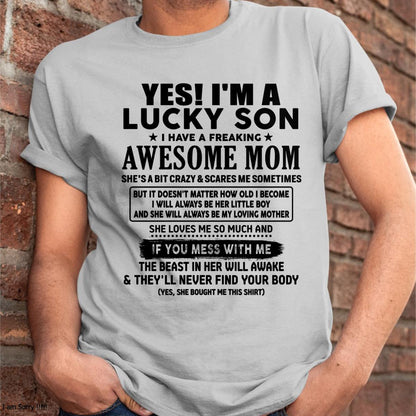 I am Lucky Son - Gift For Son From Mom - DOAN00 - (SKU-T1206LMS-00)
