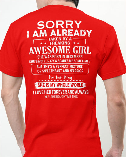 December - Awesome girl - Perfect gift for your boyfriend - (SKU04-86-12) - From Wife TIEN12
