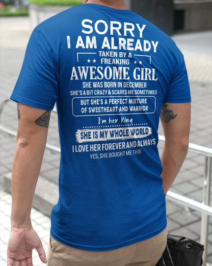 December - Awesome girl - Perfect gift for your boyfriend - (SKU04-86-12) - From Wife TIEN12