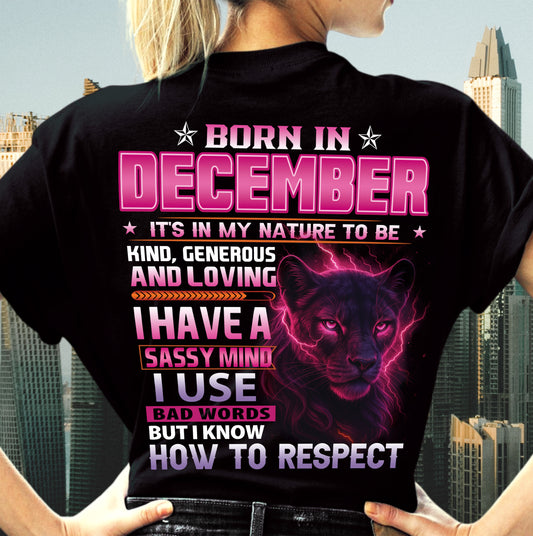 Born In December – T-Shirt For Woman – DOAN12 (SKU09-24-12)