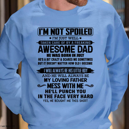 Meaningful T - Shirt From Dad to Son – "I Will Always A Little Boy Of Dad" – TIEN07 (SKU26T-01236-07)