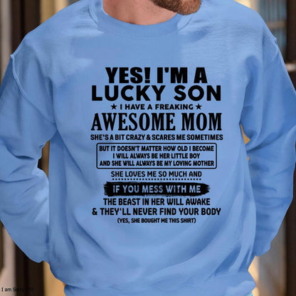 I am Lucky Son - Gift For Son From Mom - DOAN00 - (SKU-T1206LMS-00)