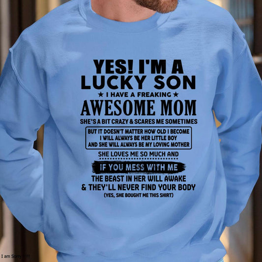 I am Lucky Son - Gift For Son From Mom - DOAN00 - (SKU-T1206LMS-00)