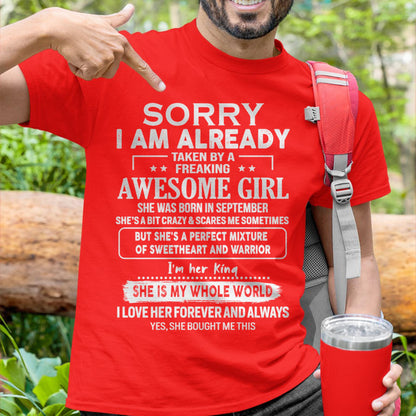 September - Awesome Girl - Perfect Gift For Your Boyfriend, Husband From Wife - TIEN09 (SKU04-86MT-09)