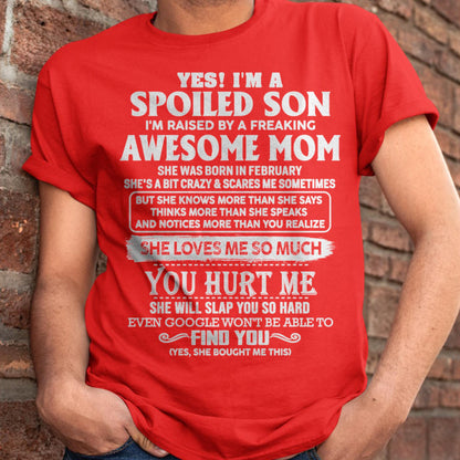 February - Awesome Mom - Perfect Gift For Your Spoiled Son From Mom - TIEN02 (SKU05-47-02)