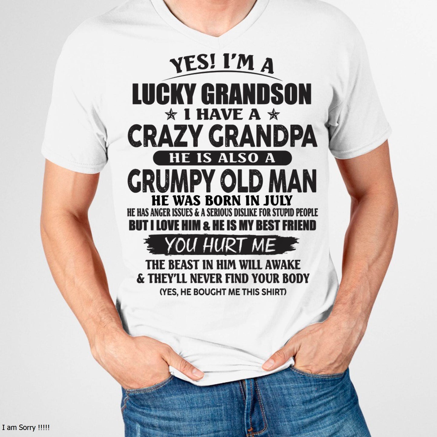 JULY - LUCKY GRANDSON OF CRAZY GRANDPA -  PERFECT GIFT FROM GRANDPA - TIEN07 (SKU12-145-07)