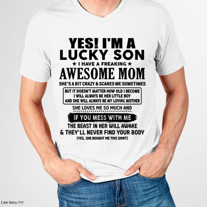 I am Lucky Son - Gift For Son From Mom - TIEN00 - (SKU-T1206LMS-00)