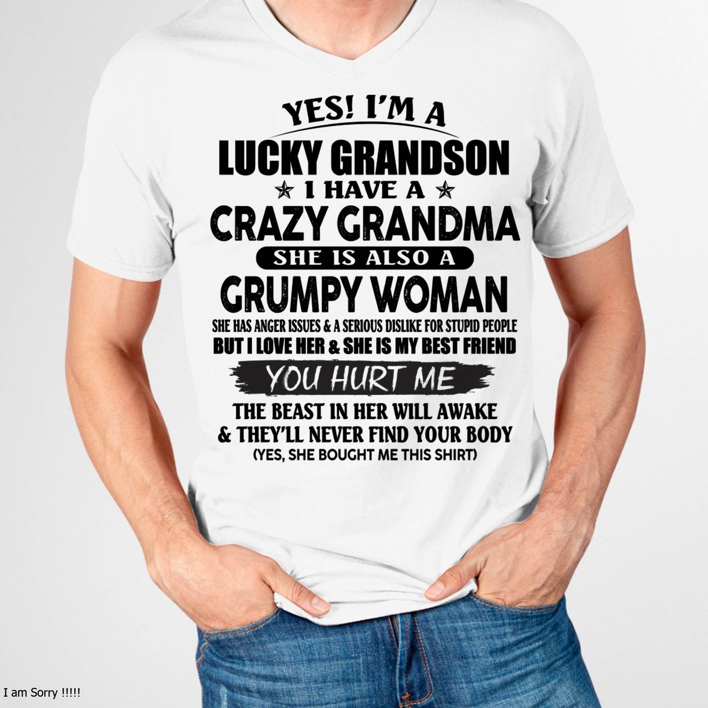 LUCKY GRANDSON OF CRAZY GRANDMA -  PERFECT GIFT FROM GRANDMA - TIEN00 (SKU12-113-00)