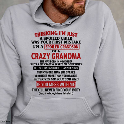 NOVEMBER - I'M A SPOILED GRANDSON OF A CRAZY GRANDMA - From Grandma - TIEN11 (SKU-GMS1-NTT11)