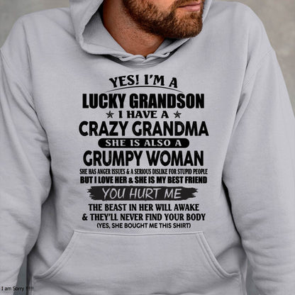 LUCKY GRANDSON OF CRAZY GRANDMA -  PERFECT GIFT FROM GRANDMA - TIEN00 (SKU12-113-00)