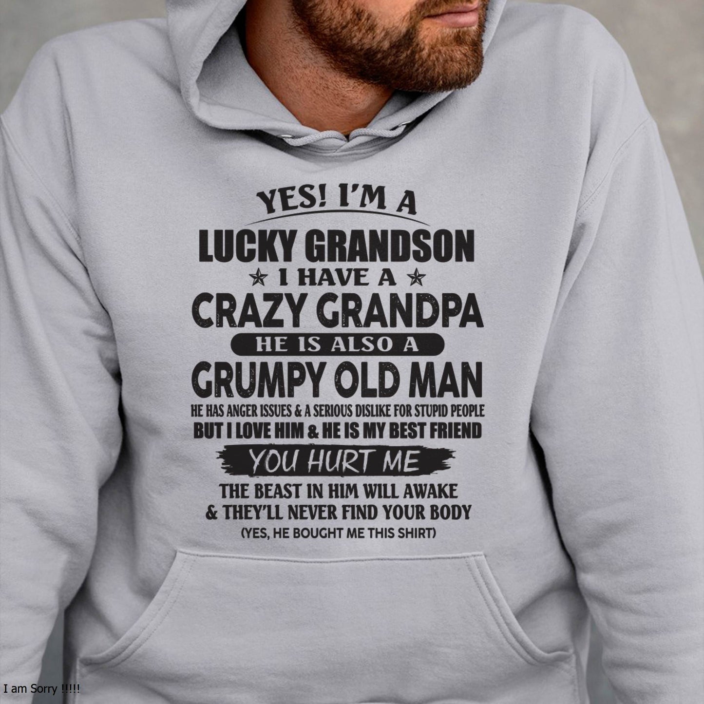 LUCKY GRANDSON OF CRAZY GRANDPA -  PERFECT GIFT FROM GRANDPA - TIEN00 (SKU12-145-00)