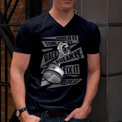 Funny Build It Tune It Race It Break It Fix It Repeat T-Shirt - Gift For Mechanic - DOAN (SKUM08-D05)