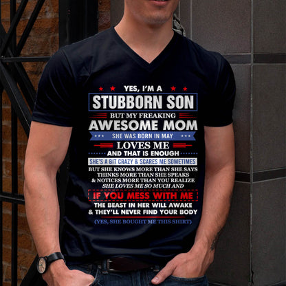 "I HAVE AN AWESOME MOM AND SHE'S  A BIT CRAZY" – T - SHIRT FROM MOM TO SON – TIEN05 (SKU2606-28-05)