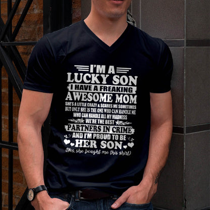 I’m A Lucky Son I Have A Freaking Awesome Mom – Gift For Son  From Mom – DOAN00 (SKU12-204-00)