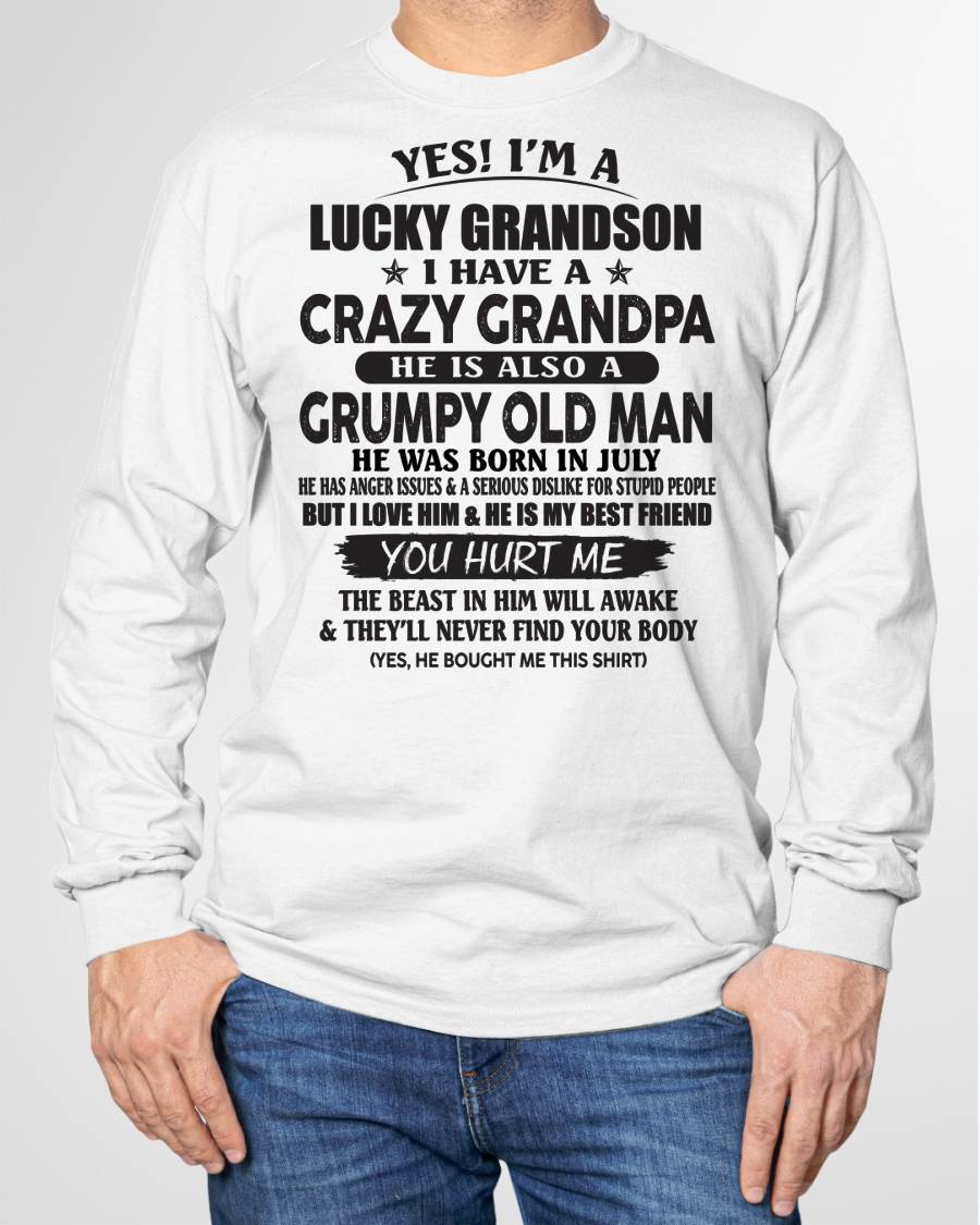 JULY - LUCKY GRANDSON OF CRAZY GRANDPA -  PERFECT GIFT FROM GRANDPA - TIEN07 (SKU12-145-07)