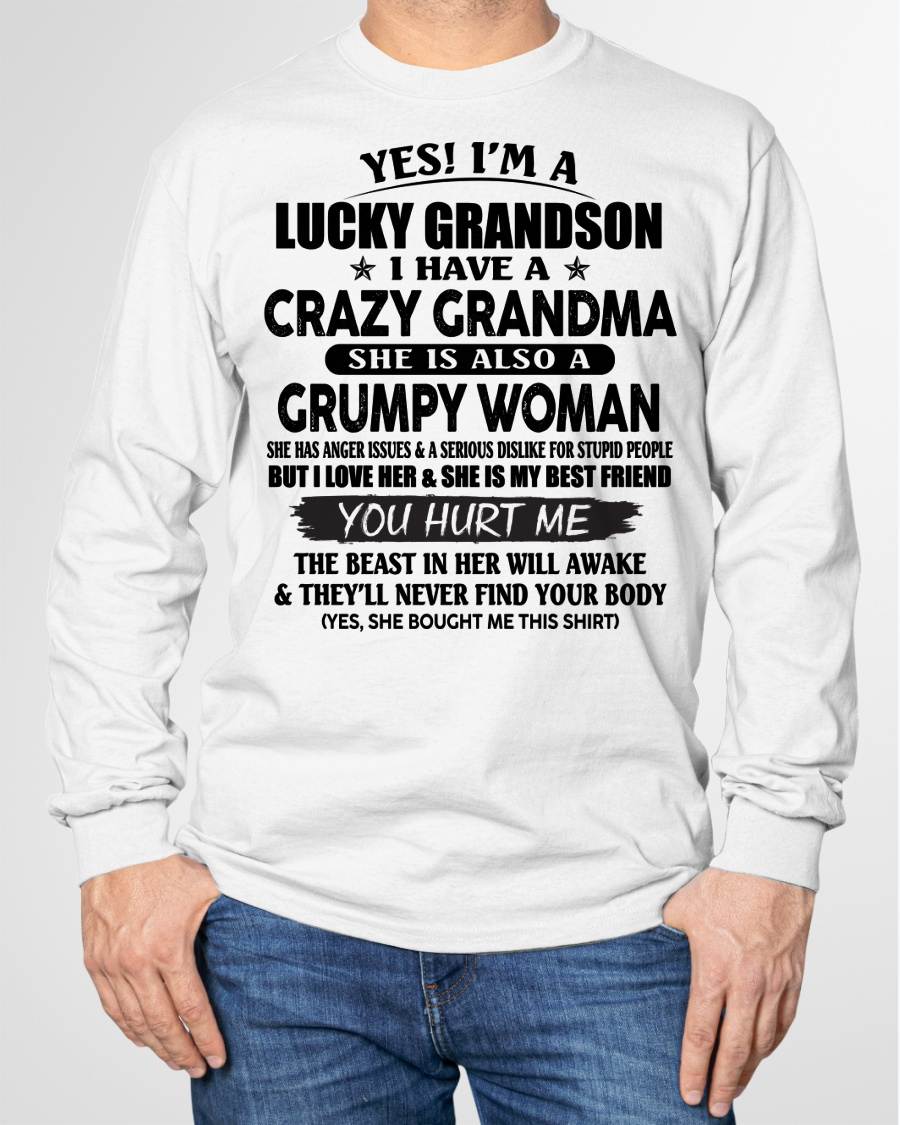 LUCKY GRANDSON OF CRAZY GRANDMA -  PERFECT GIFT FROM GRANDMA - TIEN00 (SKU12-113-00)