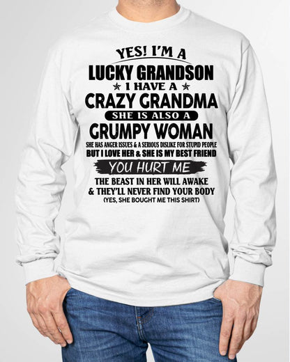 LUCKY GRANDSON OF CRAZY GRANDMA -  PERFECT GIFT FROM GRANDMA - TIEN00 (SKU12-113-00)