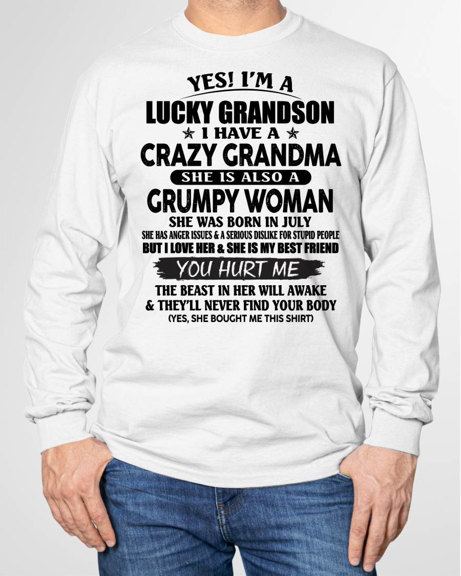 JULY - LUCKY GRANDSON OF CRAZY GRANDMA -  PERFECT GIFT FROM GRANDMA - TIEN07 (SKU12-113-07)