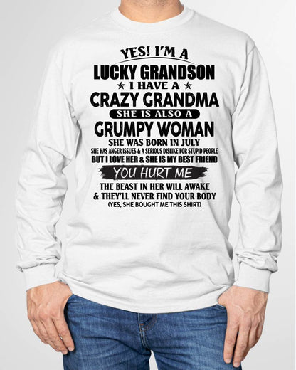 JULY - LUCKY GRANDSON OF CRAZY GRANDMA -  PERFECT GIFT FROM GRANDMA - TIEN07 (SKU12-113-07)