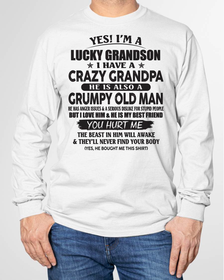 LUCKY GRANDSON OF CRAZY GRANDPA -  PERFECT GIFT FROM GRANDPA - TIEN00 (SKU12-145-00)