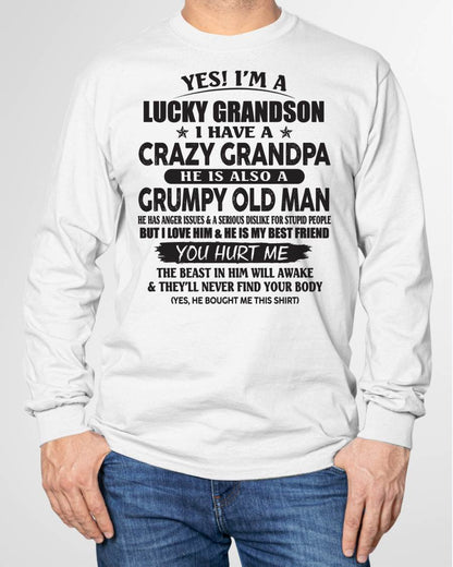 LUCKY GRANDSON OF CRAZY GRANDPA -  PERFECT GIFT FROM GRANDPA - TIEN00 (SKU12-145-00)