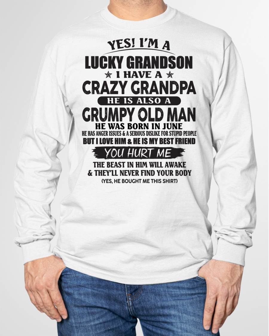 JUNE - LUCKY GRANDSON OF CRAZY GRANDPA -  PERFECT GIFT FROM GRANDPA - TIEN06 (SKU12-145-06)