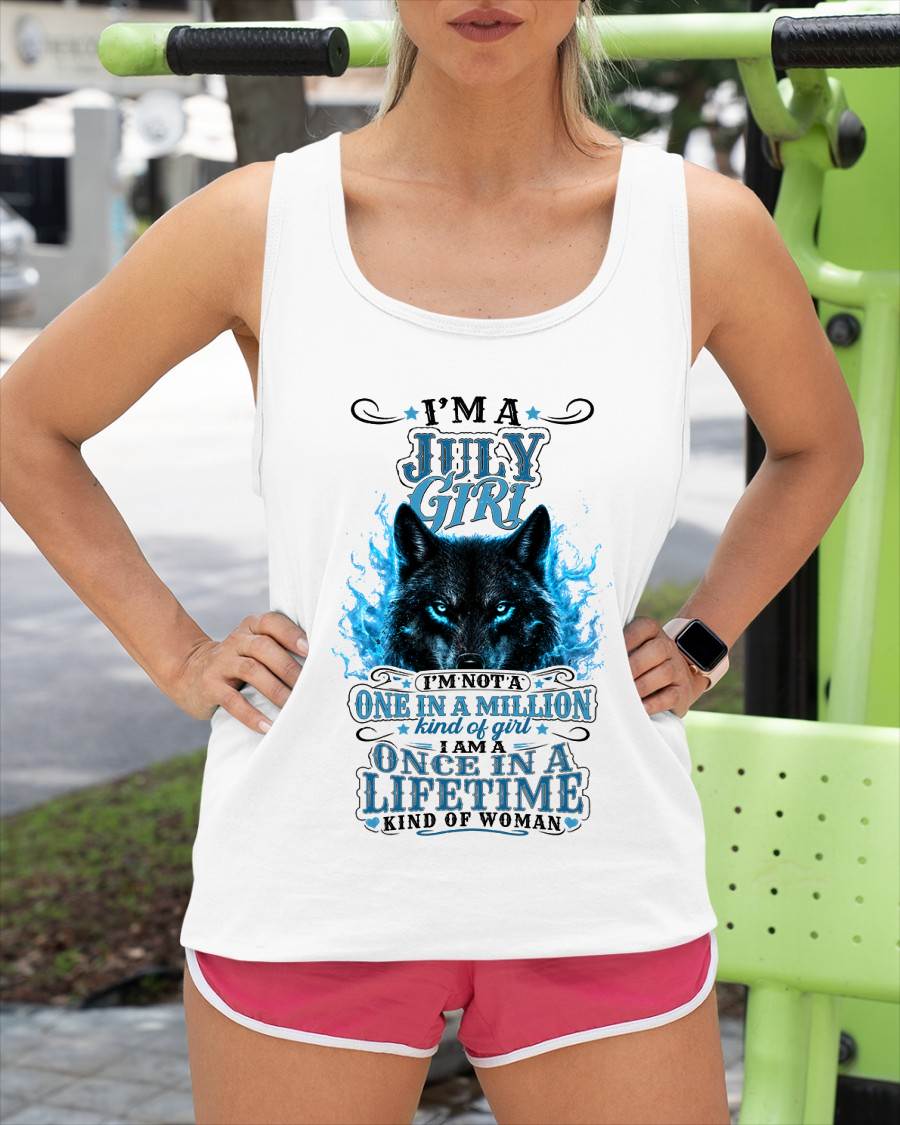 JULY – "I AM A ONCE IN A LIFETIME KIND OF WOMAN" – WHITE – T – SHIRT FOR WOMEN – TIEN07 (SKU2608-15-07)