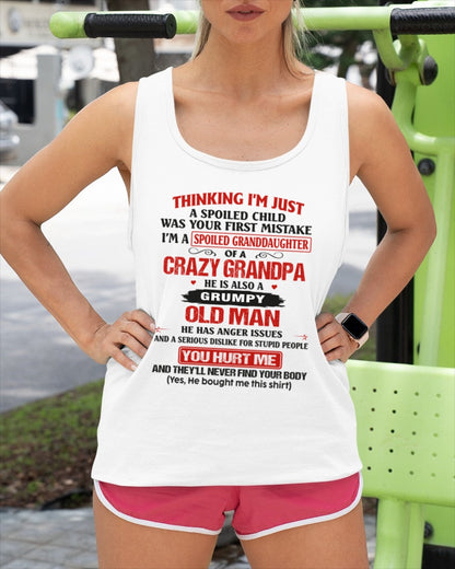 Spoiled Granddaughter of a Crazy Grandpa Shirt – Birthday Gift from Grandpa / Man - TIEN00 (SKU12-200-00)