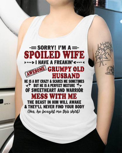 SPOILED WIFE OF AWESOME GRUMPY OLD HUSBAND - PERFECT GIFT  FROM HUSBAND - TIEN00 (SKU12-111-00)