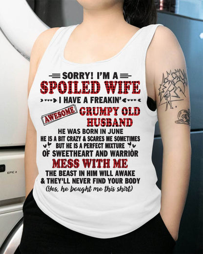 JUNE - SPOILED WIFE OF AWESOME GRUMPY OLD HUSBAND - PERFECT GIFT  FROM HUSBAND - TIEN06 (SKU12-111-06)