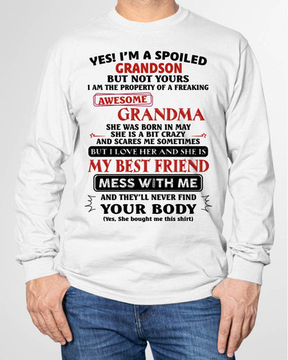 MAY – "YES! I'M A SPOILED GRANDSON OF AWESOME GRANDMA" – THE BEAUTIFUL T - SHIRT FROM GRANDMA – TIEN05 (SKU2606-392-05)
