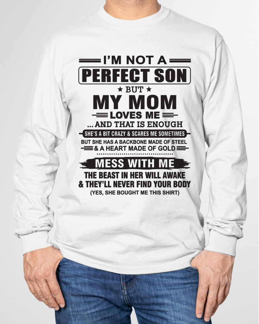 "I'M NOT A PERFECT SON BUT MY MOM LOVES ME" - Birthday Gift From January Mom / Woman - TIEN00 (SKU10-147-00)