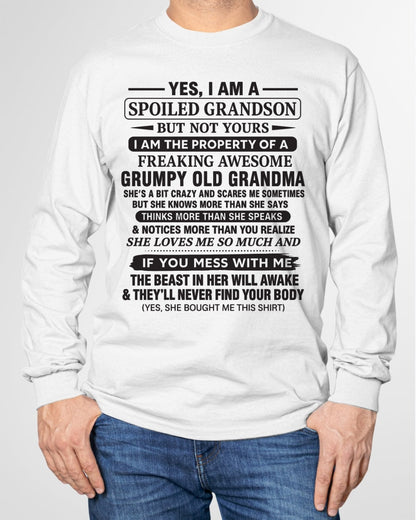 Yes I’m A Stubborn Grandson T-Shirt – Birthday Gift From Grandma / Woman - TIEN00 (SKU10-171-00)