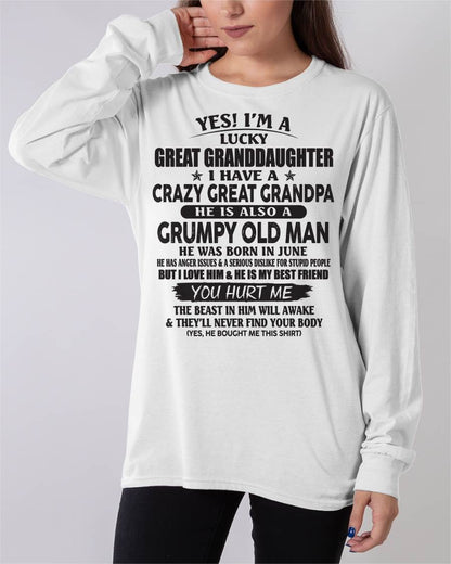 JUNE - LUCKY GREAT GRANDDAUGHTER OF CRAZY GREAT GRANDPA - PERFECT GIFT FROM GREAT GRANDPA - TIEN06 (SKU12-287-06)