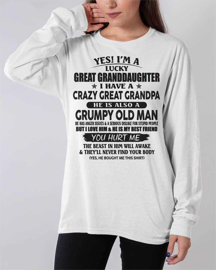 LUCKY GREAT GRANDDAUGHTER OF CRAZY GREAT GRANDPA - PERFECT GIFT FROM GREAT GRANDPA - TIEN00 (SKU12-287-00)