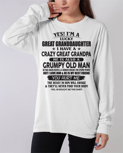 LUCKY GREAT GRANDDAUGHTER OF CRAZY GREAT GRANDPA - PERFECT GIFT FROM GREAT GRANDPA - TIEN00 (SKU12-287-00)