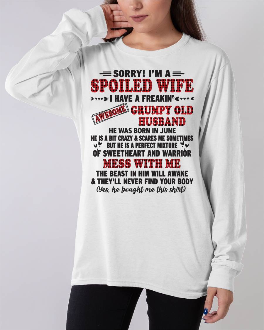 JUNE - SPOILED WIFE OF AWESOME GRUMPY OLD HUSBAND - PERFECT GIFT  FROM HUSBAND - TIEN06 (SKU12-111-06)