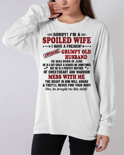 JUNE - SPOILED WIFE OF AWESOME GRUMPY OLD HUSBAND - PERFECT GIFT  FROM HUSBAND - TIEN06 (SKU12-111-06)
