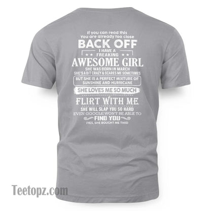 March – Awesome Girlfriend Born In March – Special gift for your Boyfriend – From Wife DOAN03 (SKU06-17-03)