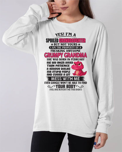 FEBRUARY - YES, I'M A SPOILED GRANDDAUGHTER - GIFT FROM GRANDMA - DTSM02 (SKU09-96-02)
