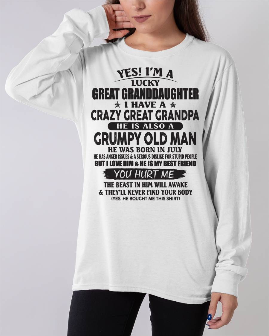 JULY - LUCKY GREAT GRANDDAUGHTER OF CRAZY GREAT GRANDPA - PERFECT GIFT FROM GREAT GRANDPA - TIEN07 (SKU12-287-07)