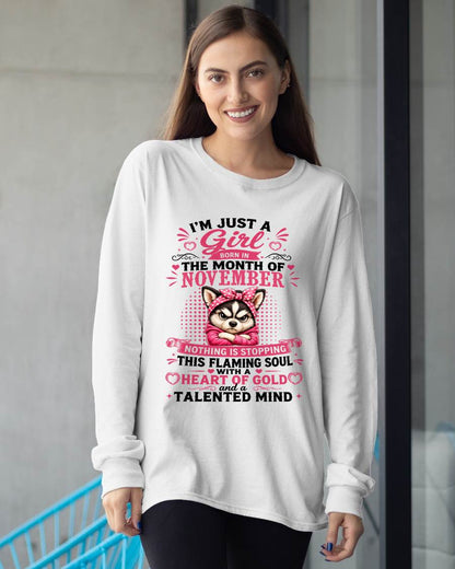November Women – "The Girl With A Heart Of Gold And Talented Mind" – The Beautiful T - Shirt For Women – TIEN11 (SKU2605-66-11)
