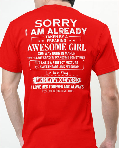 March - Awesome girl - Perfect gift for your boyfriend - (SKU04-86-03) - From Wife TIEN03