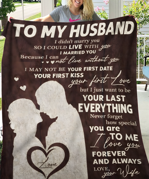 To My Husband Gift Blanket – From Wife With All My Heart