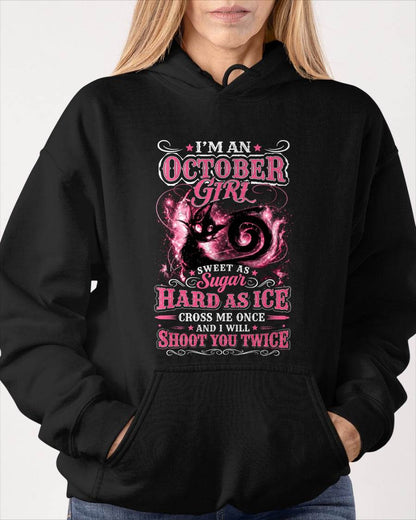 OCTOBER GIRL – "SWEET AS SUGAR - HARD AS ICE" – PINK VERSION – T-SHIRT FOR WOMEN – TIEN10 (SKU2607-325-10)