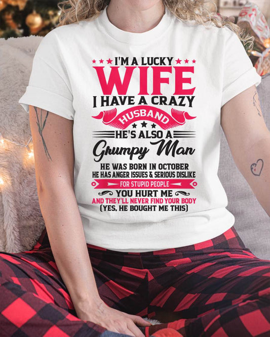 OCTOBER - TO MY WIFE - I'M A LUCKY WIFE - GIFT FROM HUSBAND - DTSM10 (SKU10-136-10)