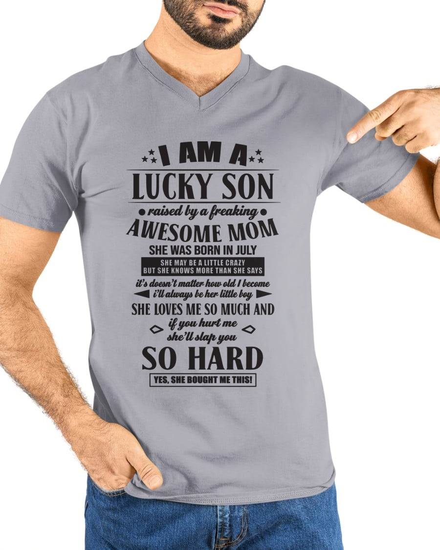 The Special T - Shirt For Son From Mom – "If you hurt me, my mother will slap you so hard" – TIEN07 (SKU2603-22-07)