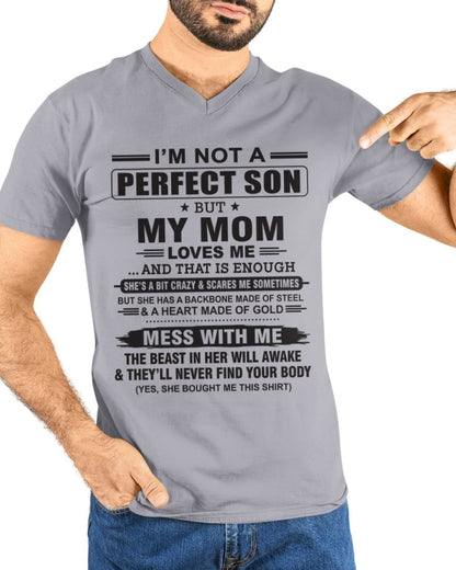 "I'M NOT A PERFECT SON BUT MY MOM LOVES ME" - Birthday Gift From January Mom / Woman - TIEN00 (SKU10-147-00)