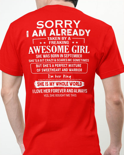 September - Awesome girl - Perfect gift for your boyfriend - (SKU04-86-09) - From Wife TIEN09
