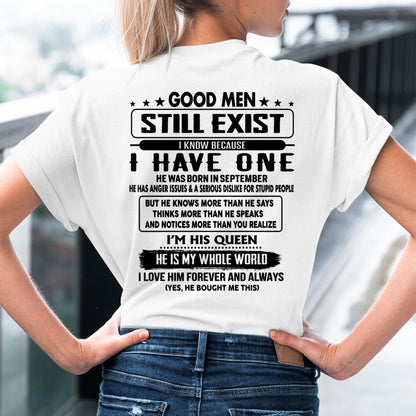 September - Good men Still Exist - gift for your girlfriend, wife from Husband - DOAN09 (SKU-GMSAU-09)